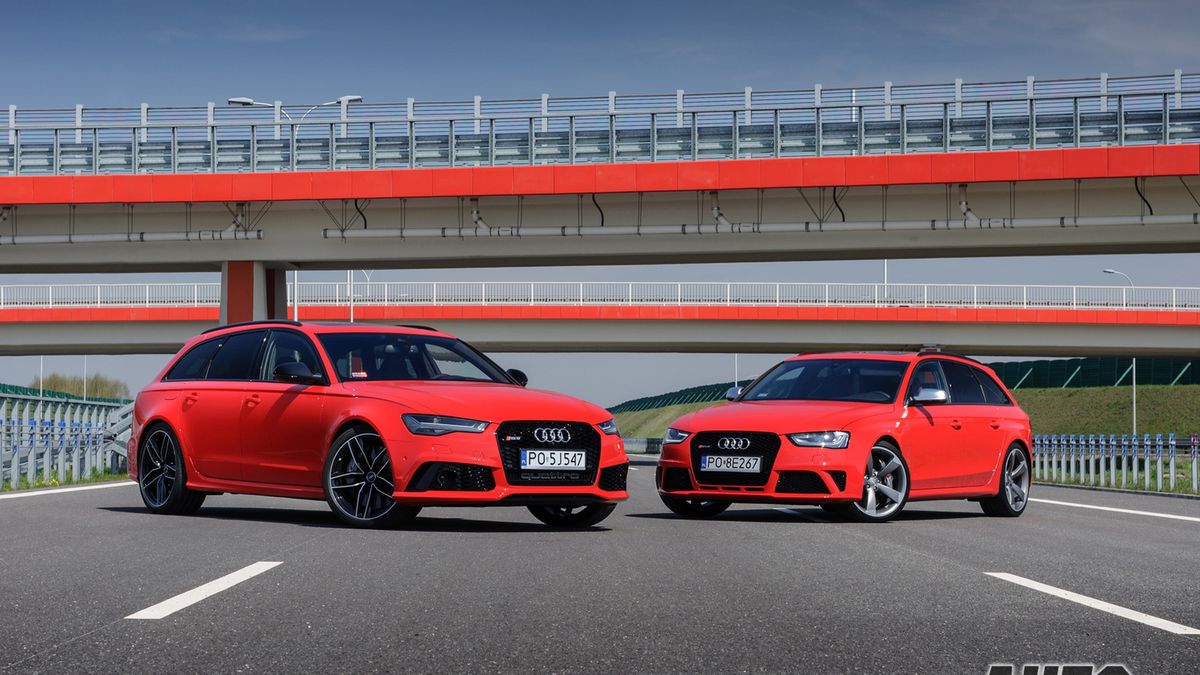 Audi RS6 (z lewej) i RS4 (z prawej) - na pierwszy rzut oka podobne, zza kierownicy już nie bardzo...