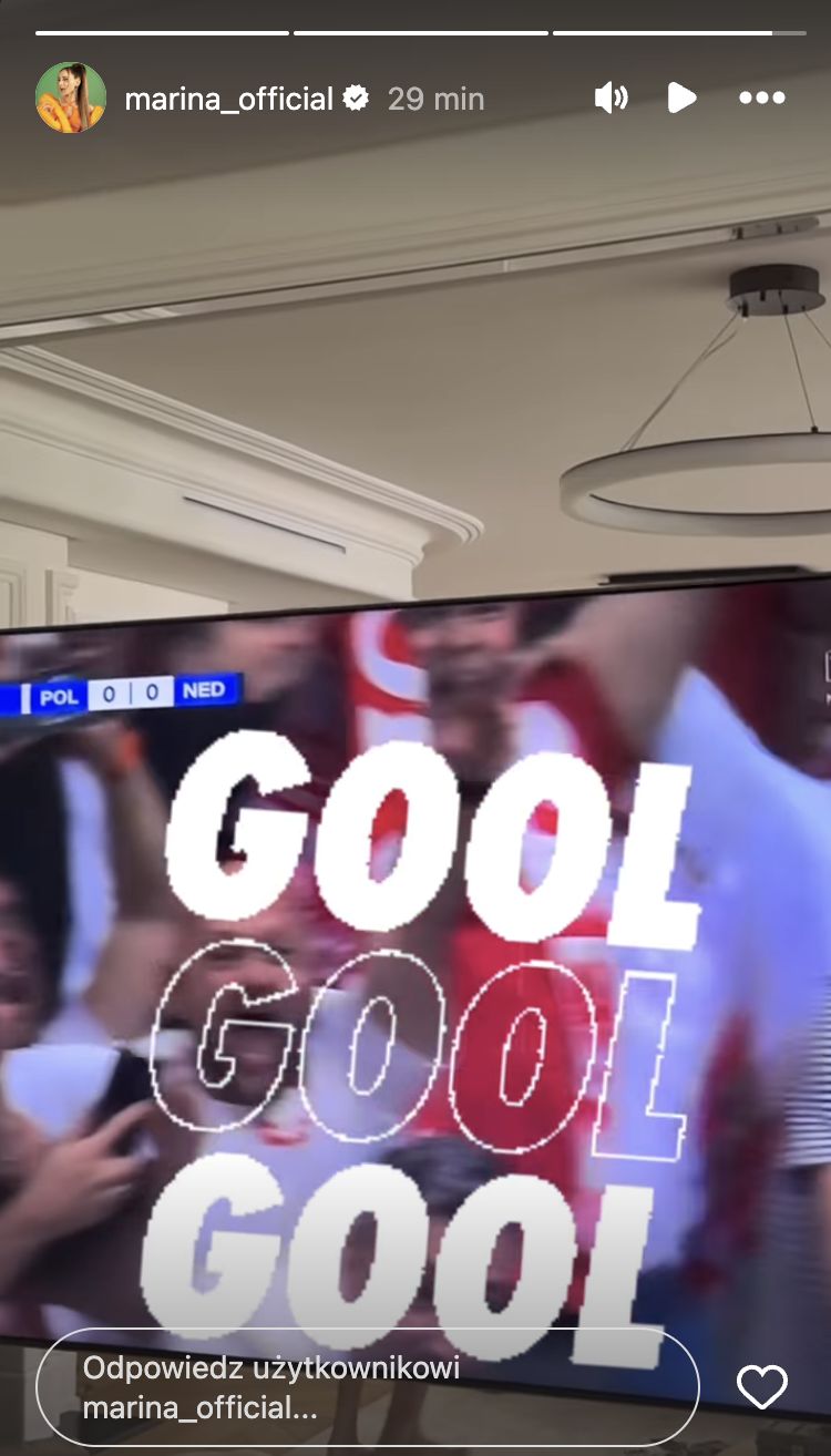 Marina dodała na social media swoją reakcję na gola Polski na Euro 2024