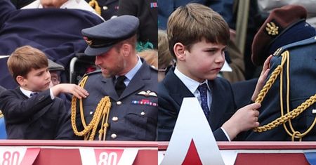 Rozbrajające sceny przed Pałacem Buckingham: książę Louis strząsnął paproch z marynarki ojca, po czym pociągnął za sznur galowy