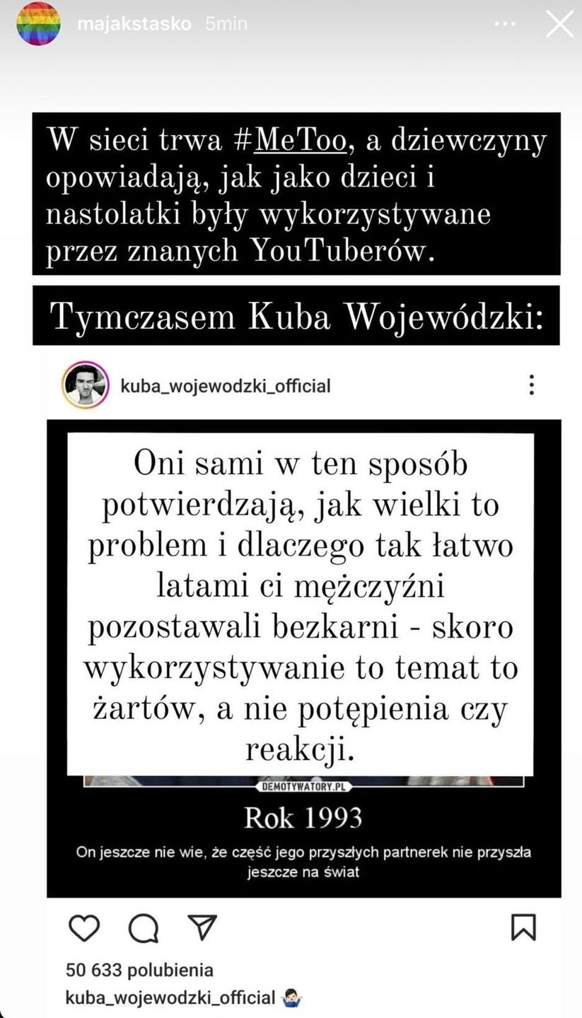 Maja Staśko uderza w Kubę Wojewódzkiego