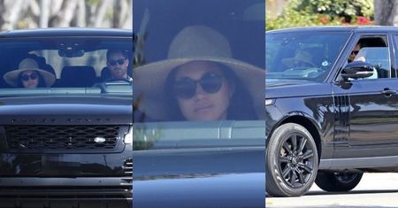 Posępni książę Harry i Meghan Markle mkną samochodem przez Santa Barbara (ZDJĘCIA)