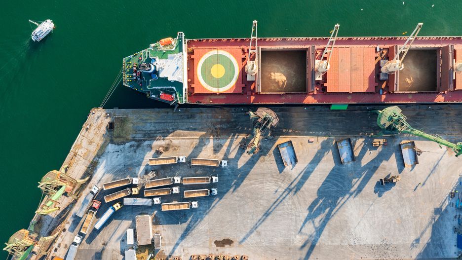 Top view from a drone of a large ship loading grain for export. Water transport
above, aerial, agriculture, berthing, boat, bulk, business, cargo, commerce, construction, container, corn, crane, dirty, dock, dust, economics, equipment, export, flight, food, food industry, grain, harbor, harvest, heavy, industrial, industry, loading, mast, outdoor, pier, port, sea, ship, shipment, shipping, tank, tanker truck, technology, terminal, top, trade, transport, transportation, unloading, vessel, water, wheat, work, above, aerial, agriculture, berthing, boat, bulk, business, cargo, commerce, construction, container, corn, crane, dirty, dock, dust, economics, equipment, export, flight, food, food industry, grain, harbor, harvest, heavy, industrial, industry, loading, mast, outdoor, pier, port, sea, ship, shipment, shipping, tank, tanker truck, technology, terminal, top, trade, transport, transportation, unloading, vessel, water, wheat