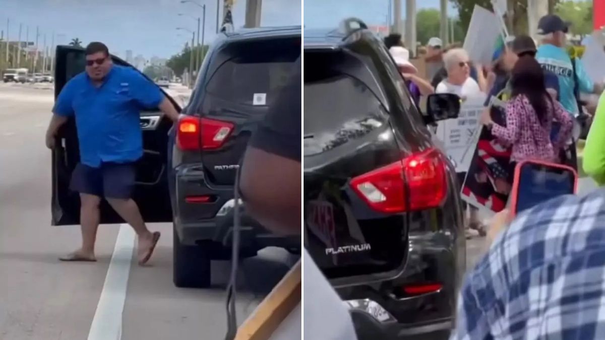 Wjechał w tłum przed salonem Tesli.