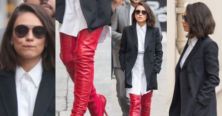 #TRENDY: Mila Kunis w czerwonych kozakach