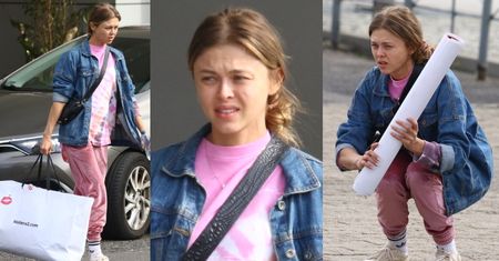 Naturalna Joanna Opozda w różowym dresie taszczy torby do mercedesa za 200 tysięcy (ZDJĘCIA)