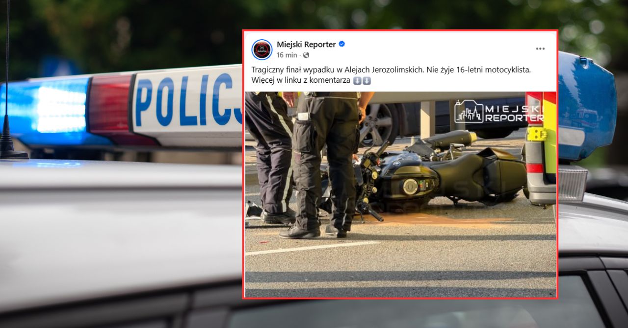 Tragiczny wypadek w Warszawie. Zmarł 16-letni motocyklista
