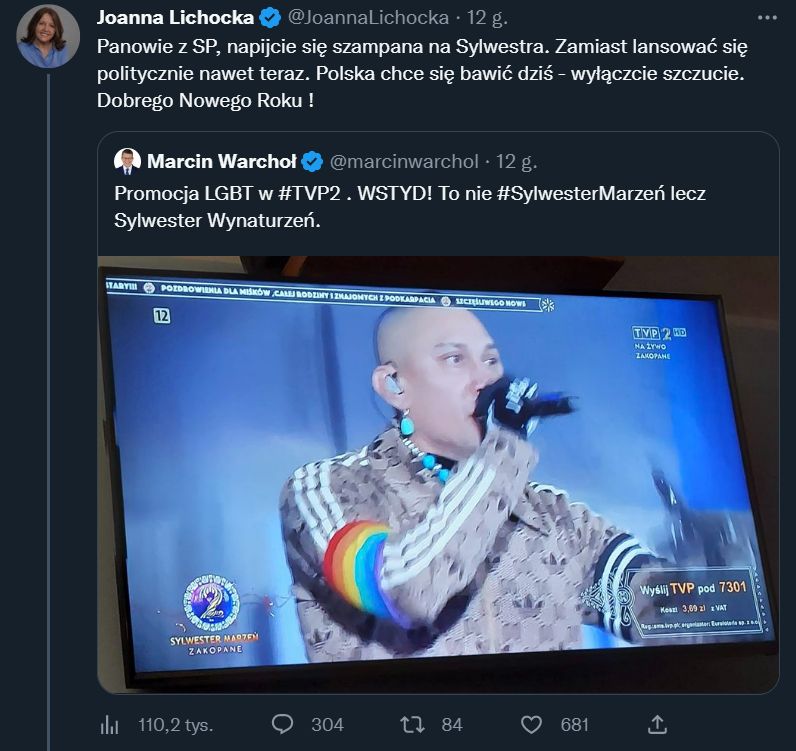 Wpisy twitterowiczów polubione przez Jacka Kurskiego