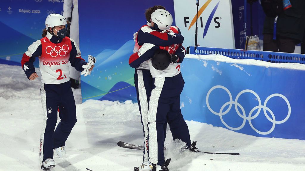 Getty Images /  Lars Baron / Na zdjęciu: Christopher Lillis, Justin Schoenefeld oraz Ashley Caldwell 