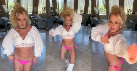 Britney Spears wygina się w MIKROSKOPIJNYCH majtkach i oznajmia: "Wyglądam, jakbym schudła o PIĘĆ ROZMIARÓW"