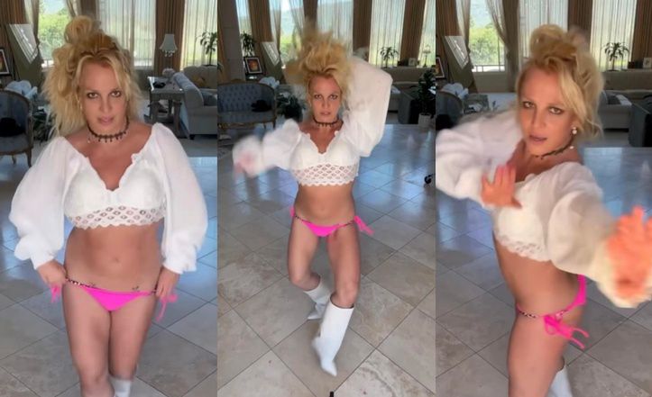 Britney Spears wygina się w MIKROSKOPIJNYCH majtkach i oznajmia: "Wyglądam, jakbym schudła o PIĘĆ ROZMIARÓW"