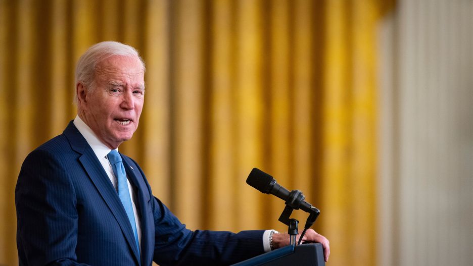 US President Joe Biden speaks during a Medal of Valor ceremony in the East Room of the White House in Washington, DC, US, on Wednesday, May 17, 2023. The Medal of Valor is a federal award to specifically acknowledge extraordinary acts of heroism and bravery by public safety officers throughout the United States. Photographer: Al Drago/Bloomberg via Getty Images