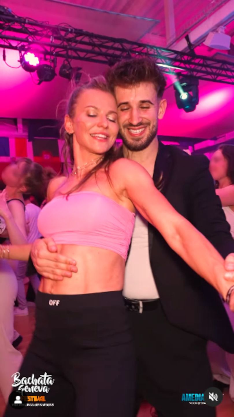 Anna Lewandowska podczas treningu bachaty