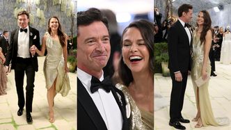 Hugh Jackman i jego nowa wybranka cieszą się uwagą fotoreporterów na Met Gali. To dla niej aktor po 27 LATACH zostawił żonę (ZDJĘCIA)