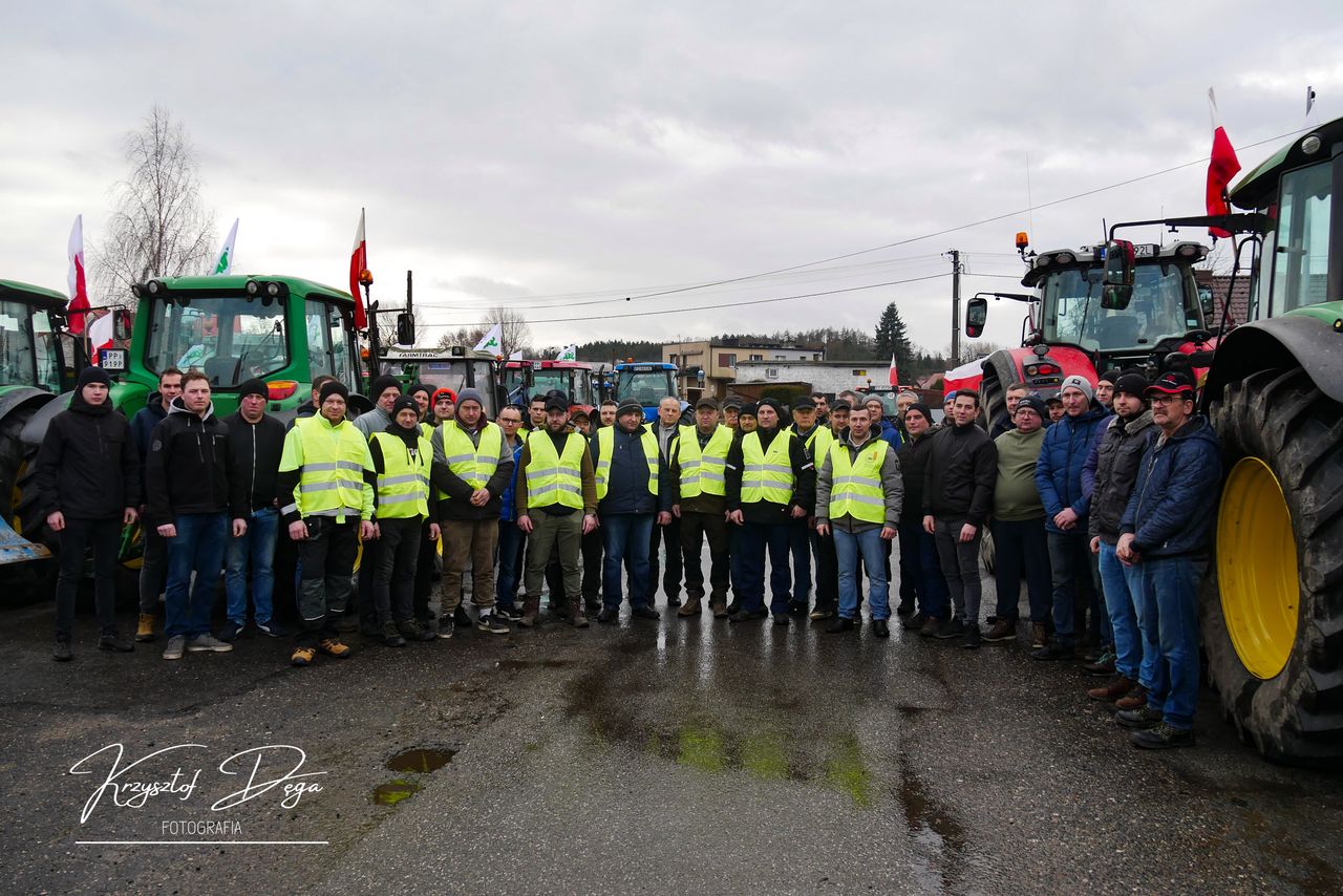 Protest rolników na drogach i w Pile