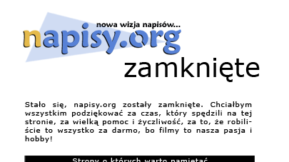 Napisy.org - śledztwo zostanie umorzone? 1