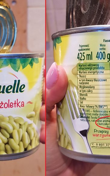 W puszce z fasolką Bonduelle znajduje się tłuszcz zwierzęcy