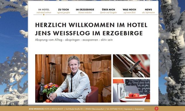 Strona internetowa hotelu Jensa Weissfloga. Fot. jens-weissflog.de