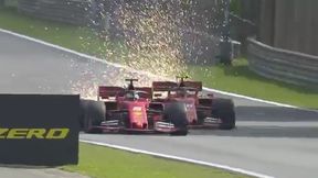 F1: GP Brazylii. Bratobójczy wypadek Ferrari. Zderzenie Sebastiana Vettela i Charlesa Leclerca (wideo)
