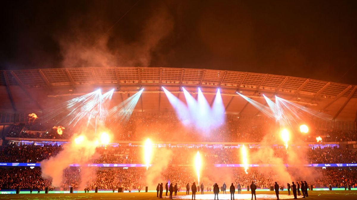 Getty Images / Michael Regan / Na zdjęciu: stadion w Manchesterze przed meczem z Realem