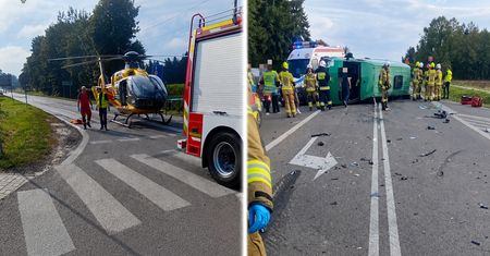 Groźny wypadek pod Kraśnikiem. Wielu rannych i śmigłowce LPR w akcji