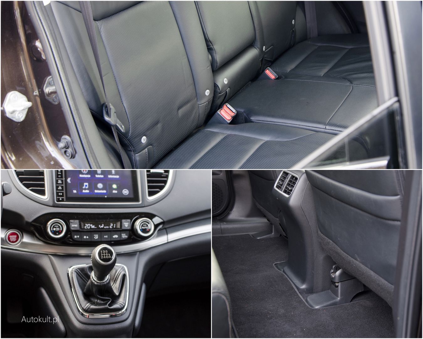 Honda CR-V jest jednym z nielicznych aut z dodatkowymi zaczepami ISOFIX, które umożliwiają montaż fotelika na środku kanapy. Na plus płaska podłoga z tyłu i umieszczenie dźwigni zmiany biegów.