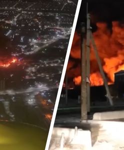 Potężny pożar w Rosji. Ogień widziany z samolotu