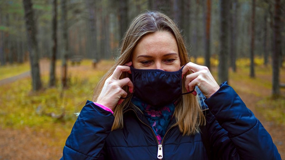 Woman In Reusable Cloth Face Mask
Beautiful european Women Wearing Protective Mask Outside Pretty young girl in medical black face mask in a forest. covid19 concept. modern reality. copy space. 2020, allergy. Autumn season. Copy space
All rights belong to Dmitri Smol
portrait - 2001 film