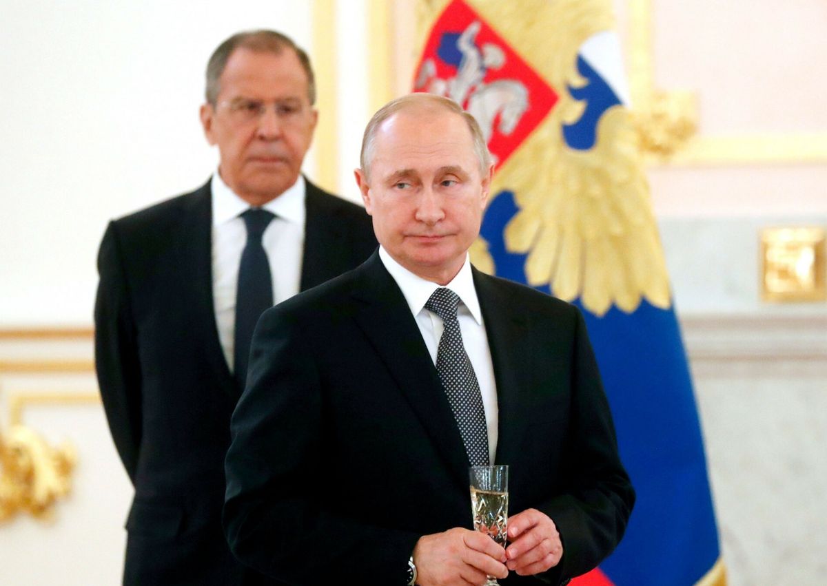 Siergiej Ławrow i Władimir Putin 