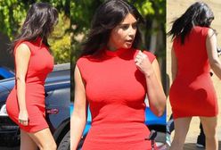 Kim Kardashian w czerwonej mini! Sexy?!
