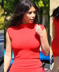 Kim Kardashian w czerwonej mini! Sexy?!