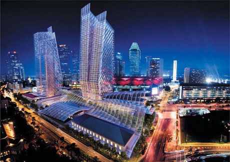Kompleks zielonych budynków w Singapurze