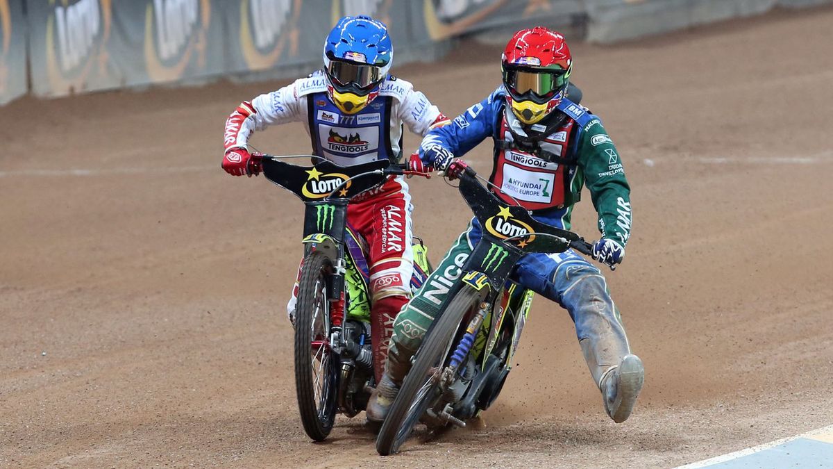 Piotr Pawlicki (kask niebieski) i Przemysław Pawlicki (czerwony) podczas Grand Prix Polski w Warszawie