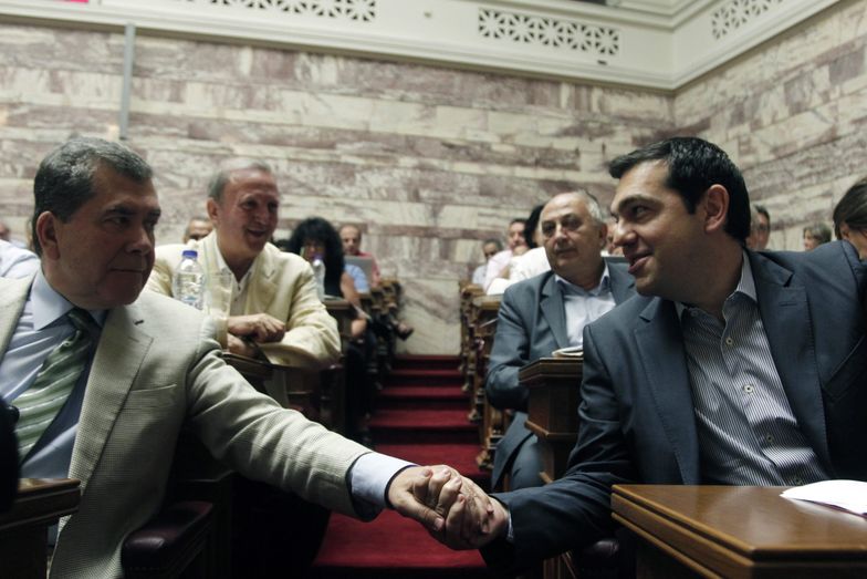 10.07.2015, Ateny. Aleksis Cipras w greckim parlamencie