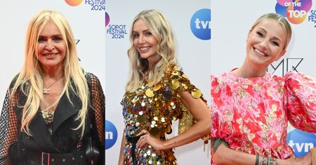 Gwiazdy podczas drugiego dnia festiwalu w Sopocie: mroczna Monika Olejnik, błyszcząca Agnieszka Woźniak-Starak, cukierkowa Daria Ładocha