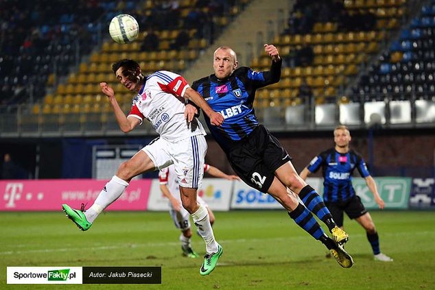 Przemysław Oziębała strzelił bramkę Jagiellonii, ale nie cieszył się z wyniku meczu