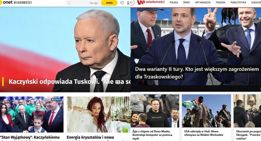 Onet na czele w newsach. Interia przed WP.pl, mocno w górę Polsat News