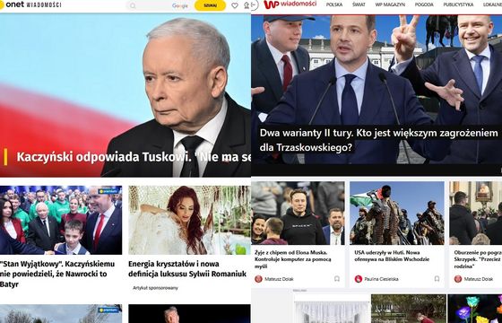 Onet na czele w newsach. Interia przed WP.pl, mocno w górę Polsat News