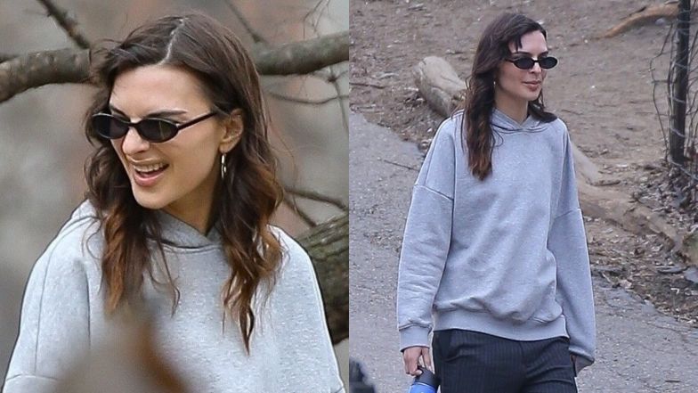 Naturalna Emily Ratajkowski zabrała syna na plac zabaw