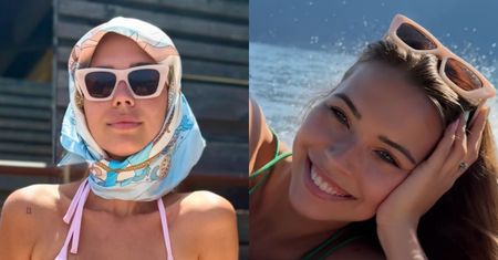 Sandra Kubicka w różowym bikini i chustą na głowie pozdrawia z rodzinnych wakacji we Włoszech