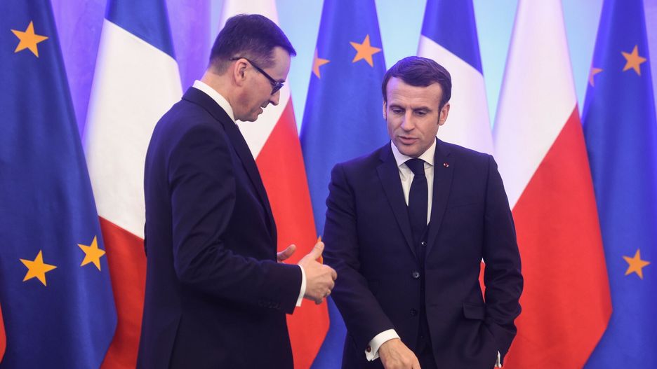 Prezydent Francji Emmanuel Macron z wizytą w Polscew lutym 2020 r. 