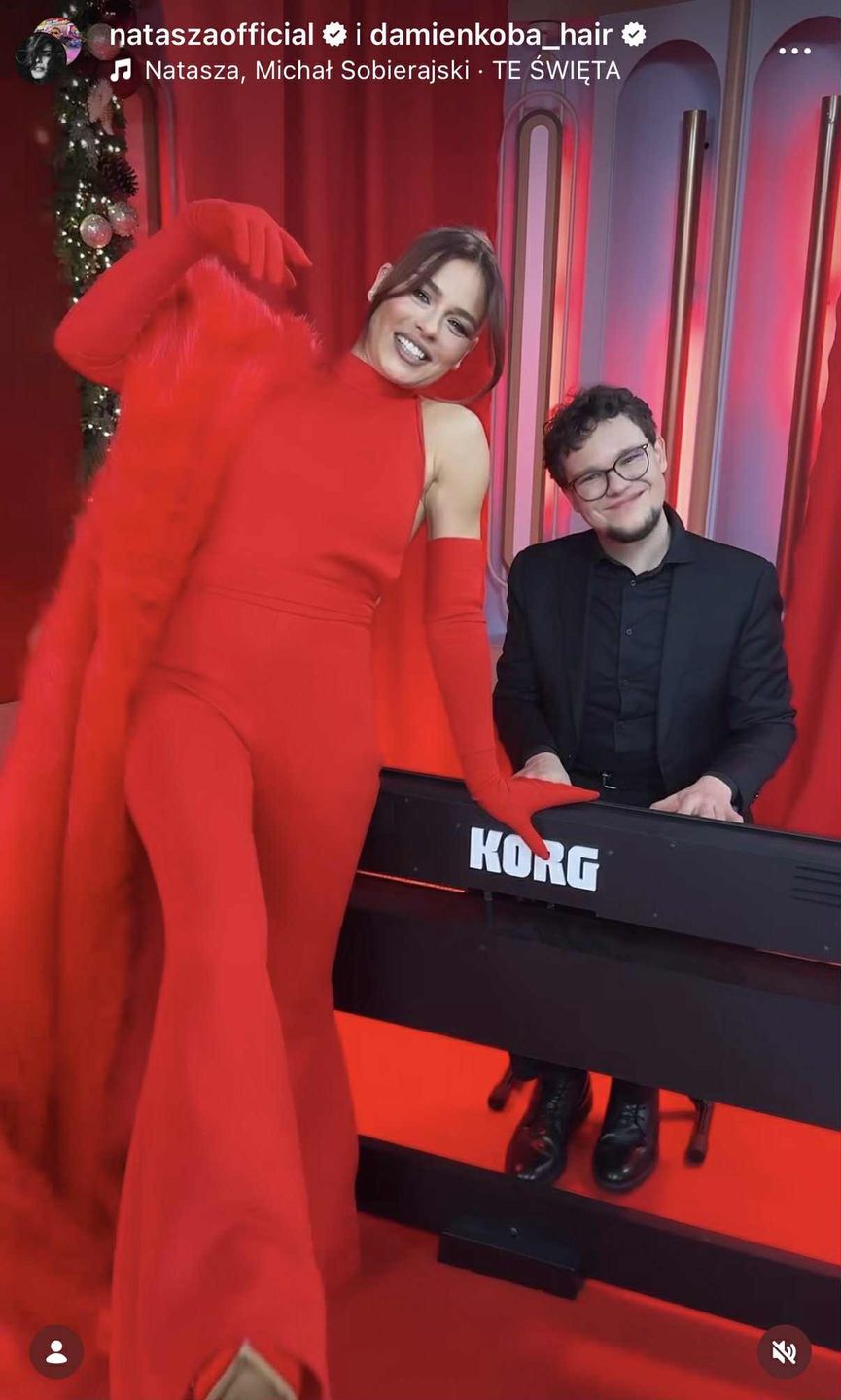 Natasza Urbańska w czerwonym kombinezonie