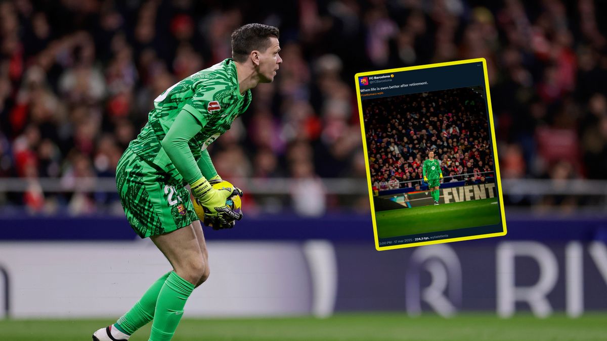 WP SportoweFakty / Na dużym zdjęciu: Wojciech Szczęsny (Getty Images), w ramce: post FC Barcelony (X)