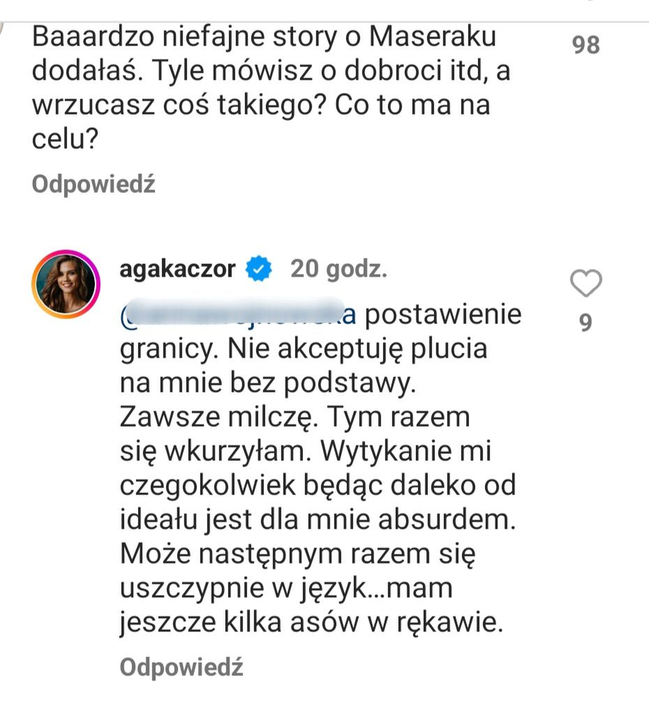 Agnieszka Kaczorowska odpowiada internautom
