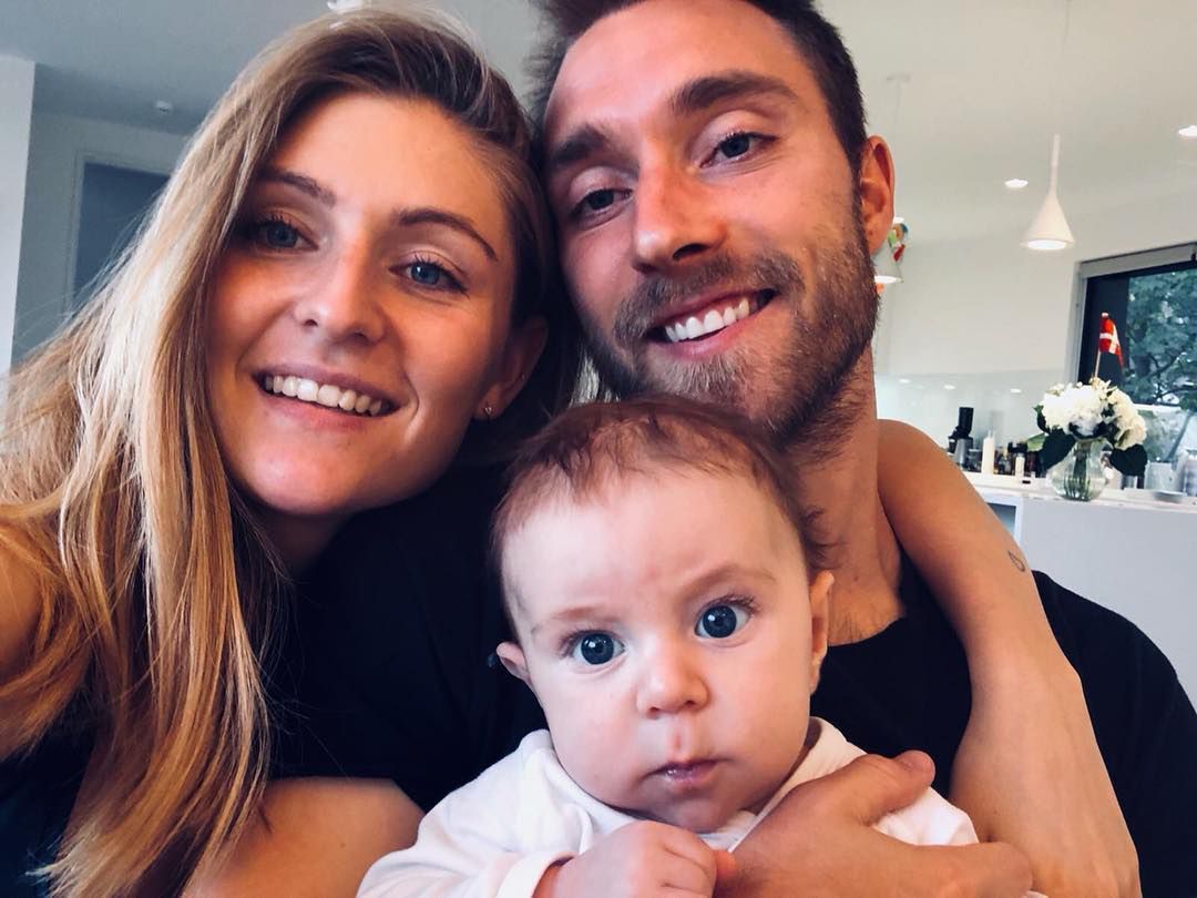 Christian Eriksen i Sabrina Kvist Jensen