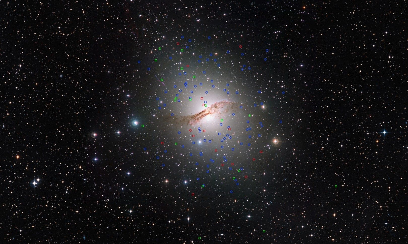 Gromady kuliste Centaurus A