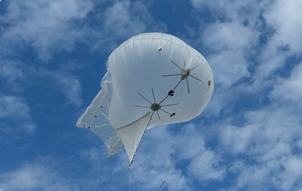 An aerostat manufactured by the Ukrainian company Aerobavovna