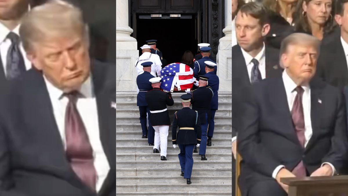 Donald Trump przysypia na pogrzebie