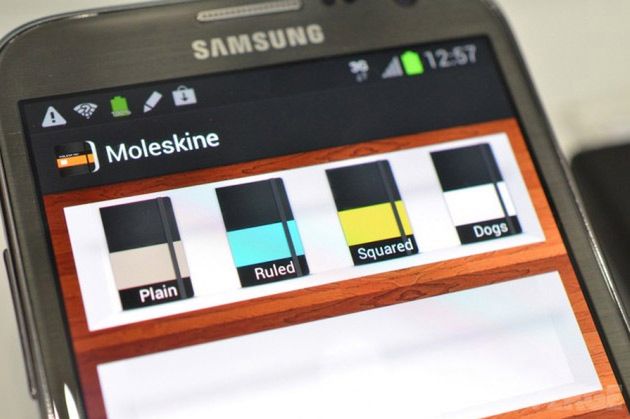Galaxy Note II i elektroniczny notes Moleskine