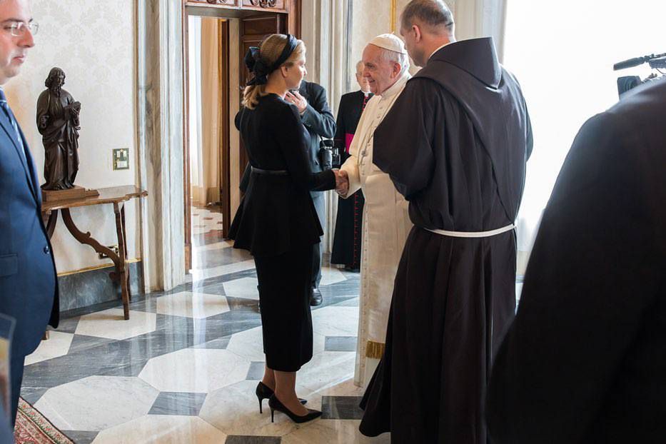 Ołena Zełenska i Volodymir Zełensky - audiencja u papieża