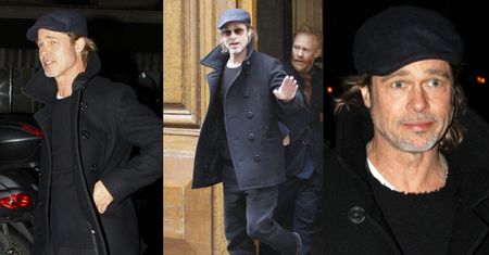 Dojrzały Brad Pitt zmierza na spotkanie biznesowe w Paryżu